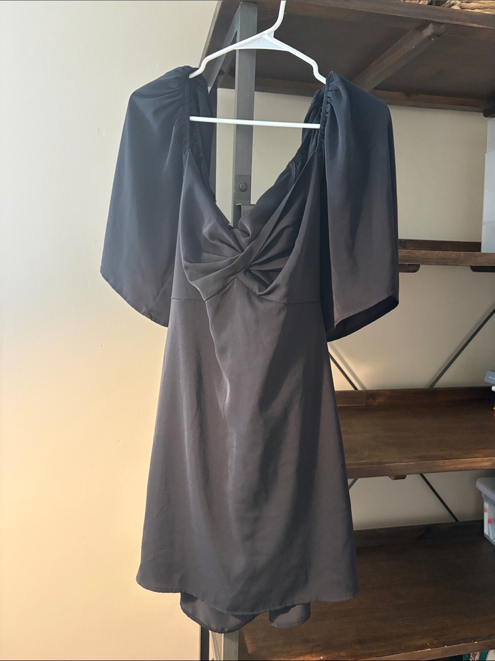 Abercrombie & Fitch Black Twist-Front A-Line Skort Dress